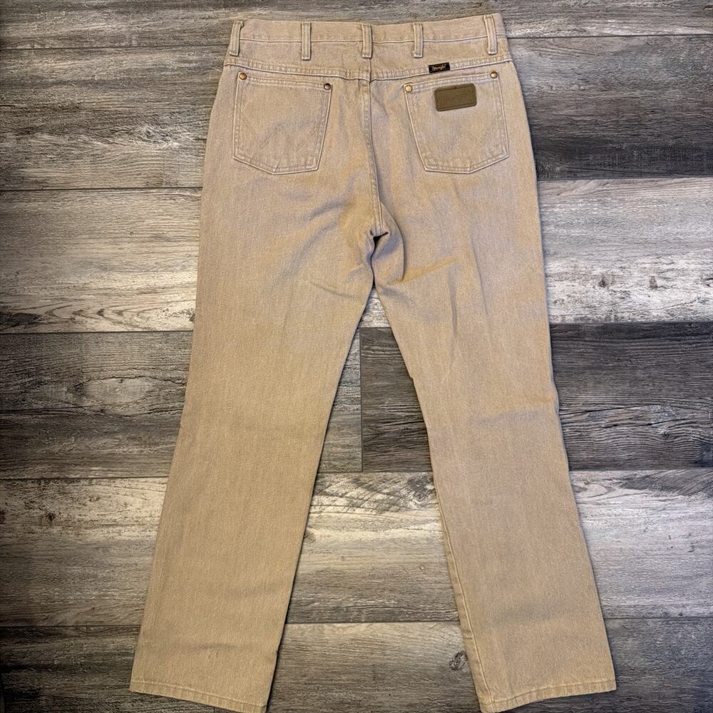 Wrangler A002- 3030 Brown Wash Cowboy Men's Denim Jeans SZ 34x32 936TAN - Picture 7 of 10